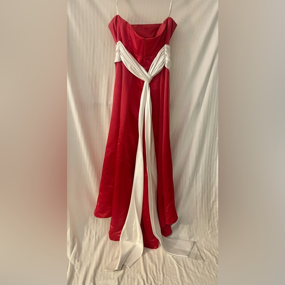 Bill Levkoff Dark Pink and White Formal Dress - Picture 12 of 12